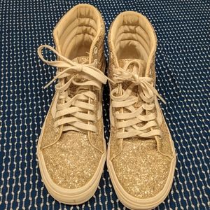 Gold Glitter Vans Hi Tops